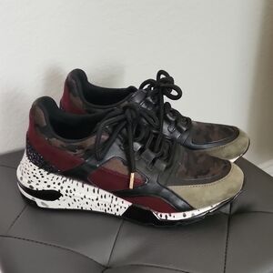Steve Madden Camouflage and Burgundy Sneakers